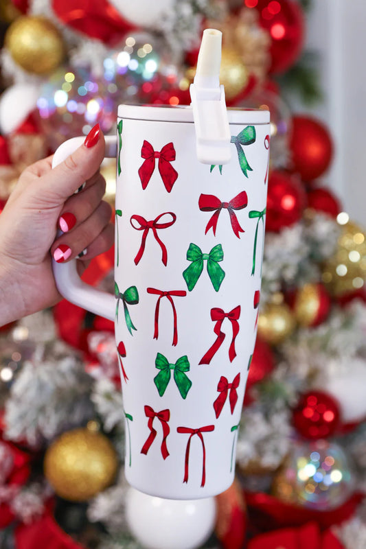 Holiday Bow 40oz Sleek Tumbler