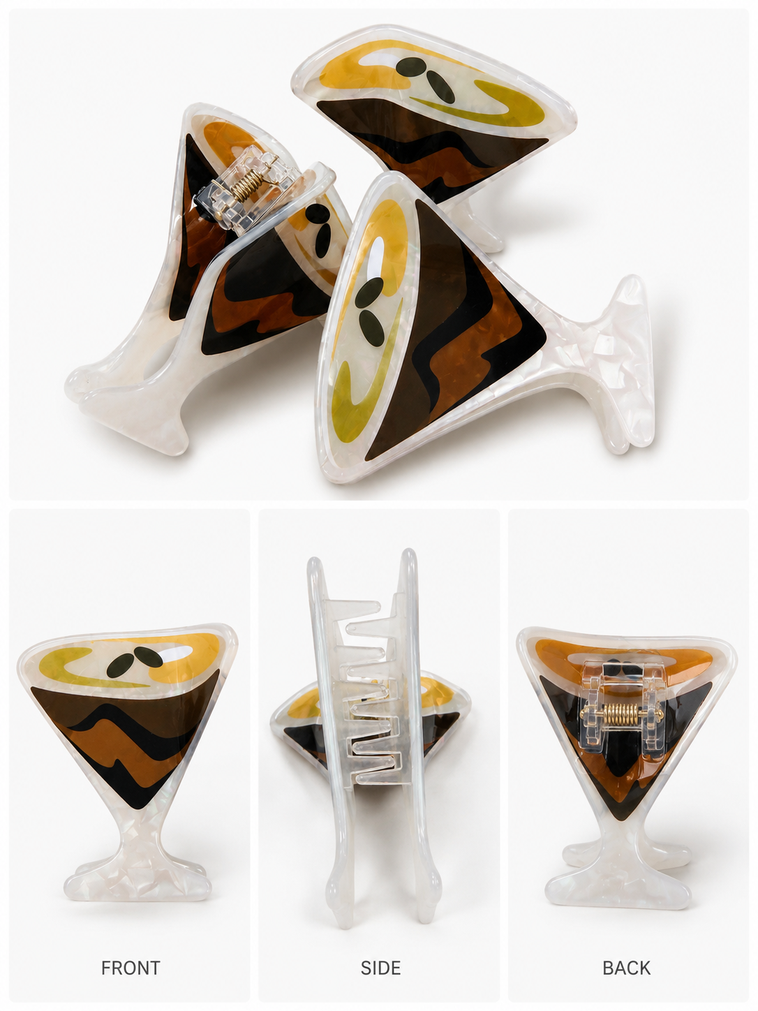 Espresso Martini Hair Clip | Trendy Coffee Cocktail Claw Clip Accessory