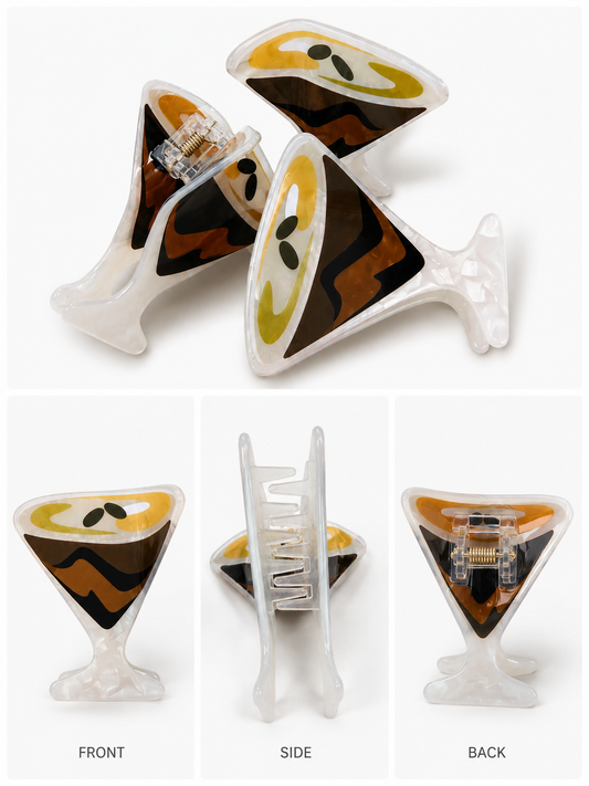 Espresso Martini Hair Clip | Trendy Coffee Cocktail Claw Clip Accessory