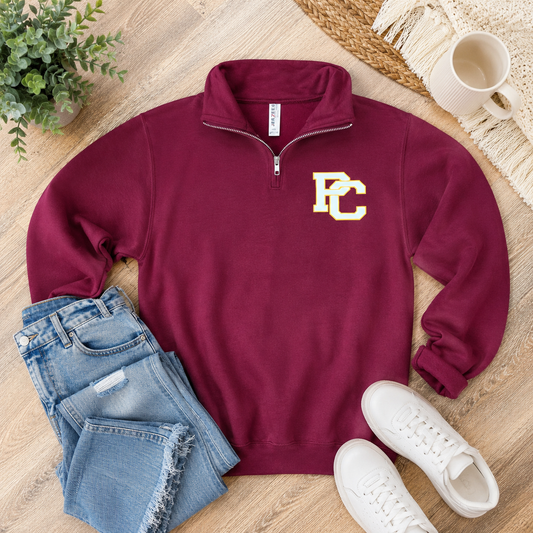 Pike Central Chargers Maroon Quarter Zip Sweatshirt | PC School Spirit Pullover