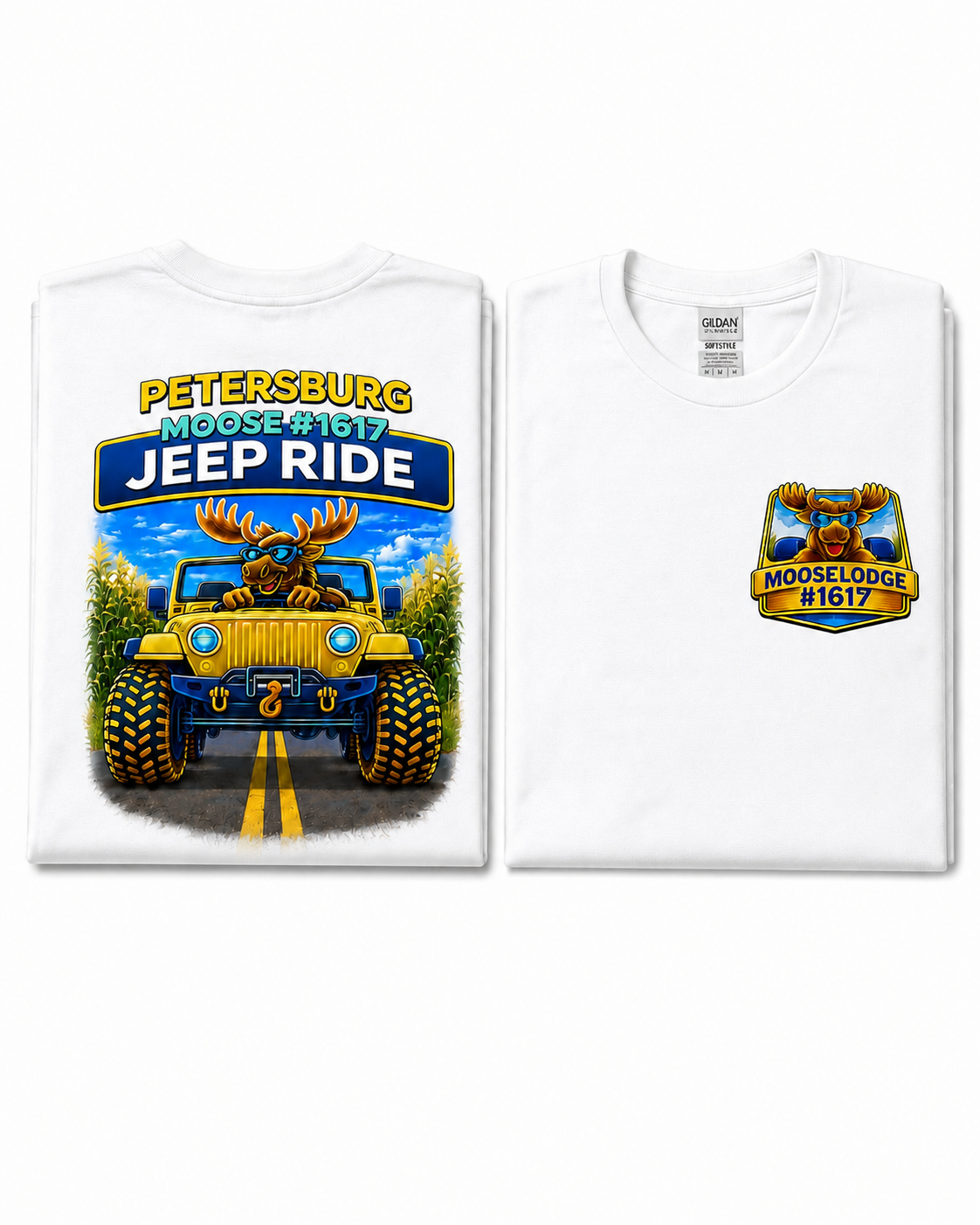 Petersburg Moose #1617 Jeep Ride Graphic T-Shirt | Annual Jeep Ride Tee