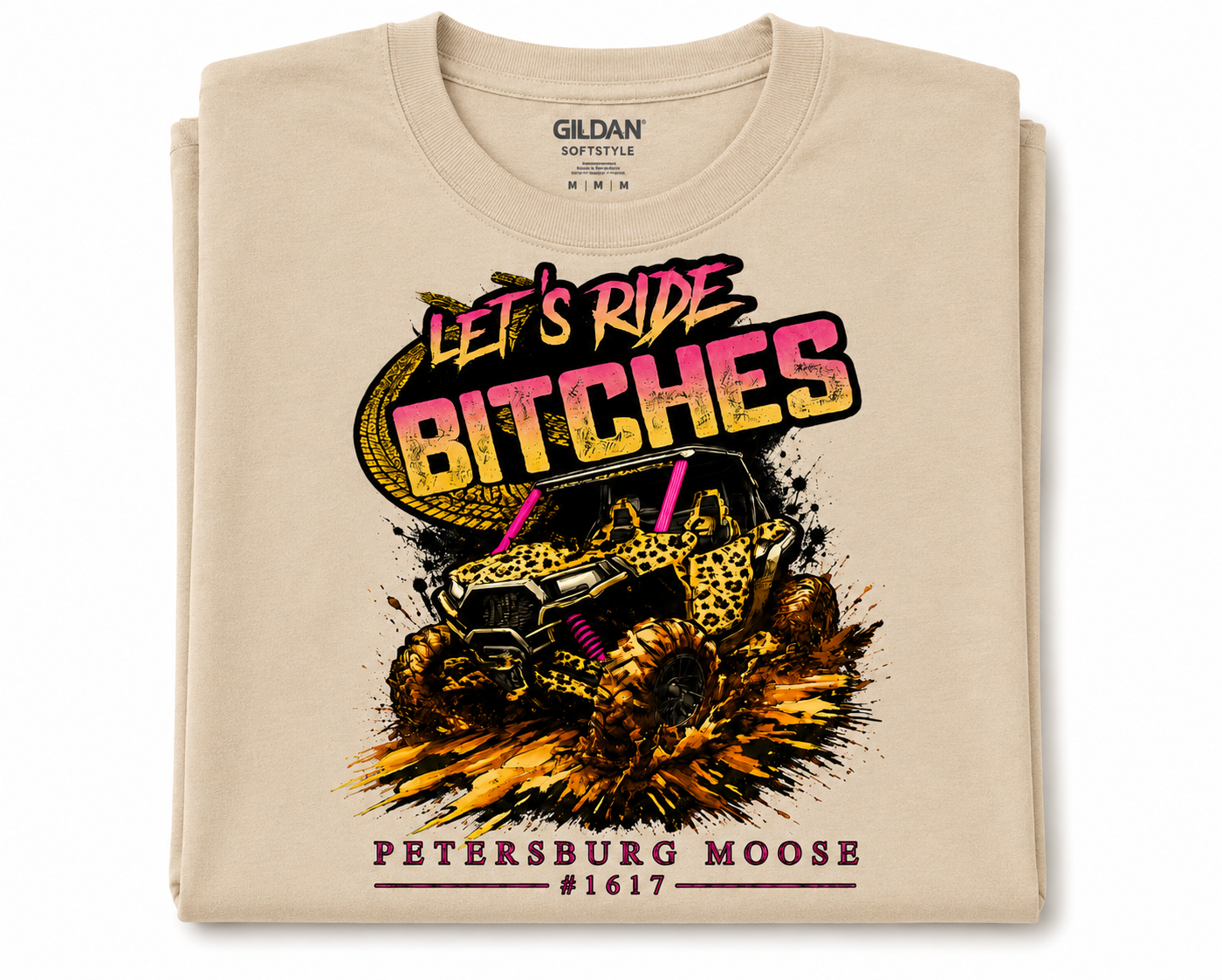 Petersburg Moose #1617 Let’s Ride Bitches ATV Graphic T-Shirt | Mudding Moose Tee