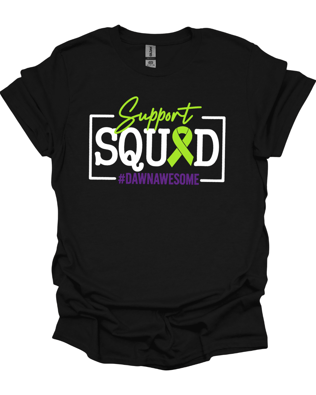 Support Squad #DawnAwesome Non-Hodgkin's Lymphoma Fundraiser T-Shirt | Gildan Softstyle Unisex Tee