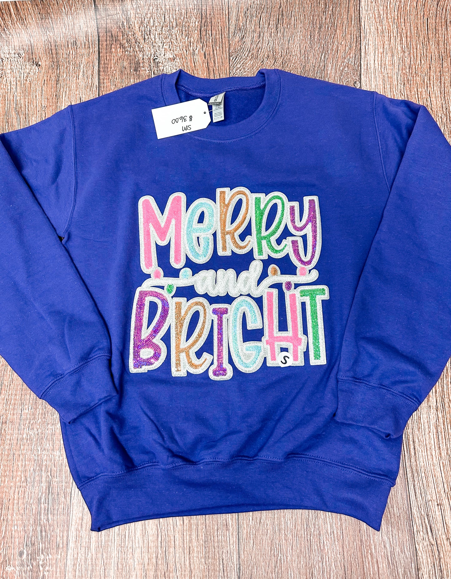 Merry & Bright Sequin Patch Crewneck