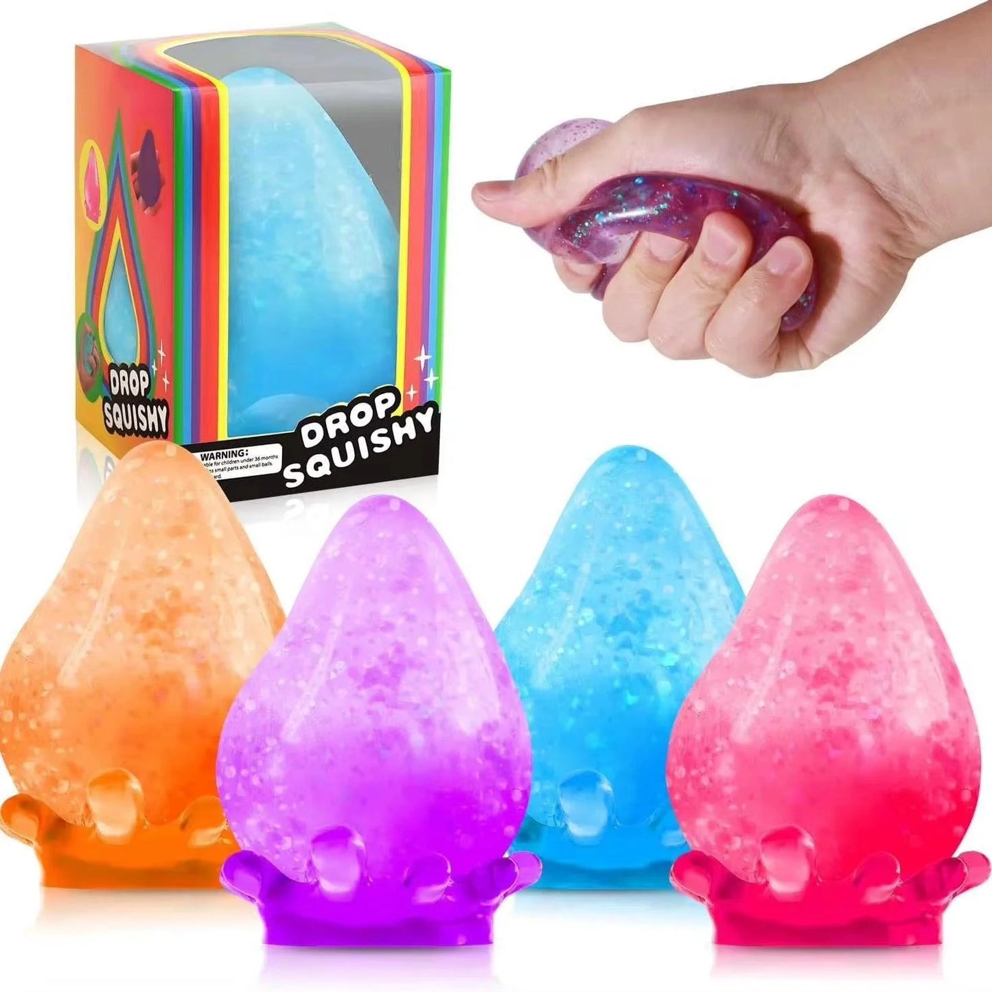 Drop Squishy with Splash Display Stand | Fun Sensory Fidget Toy