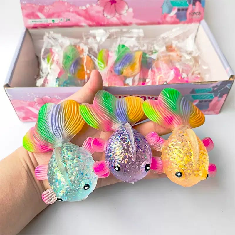 Fluorescent Fish Squishy Toy | Vibrant Color Sensory Fidget Fish