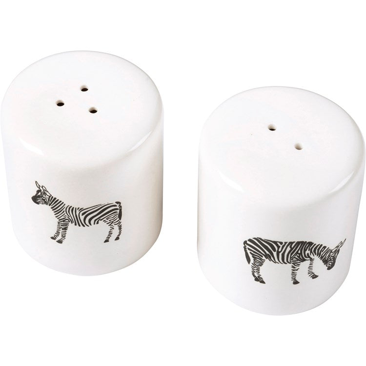 Zebra Salt and Pepper Shakers