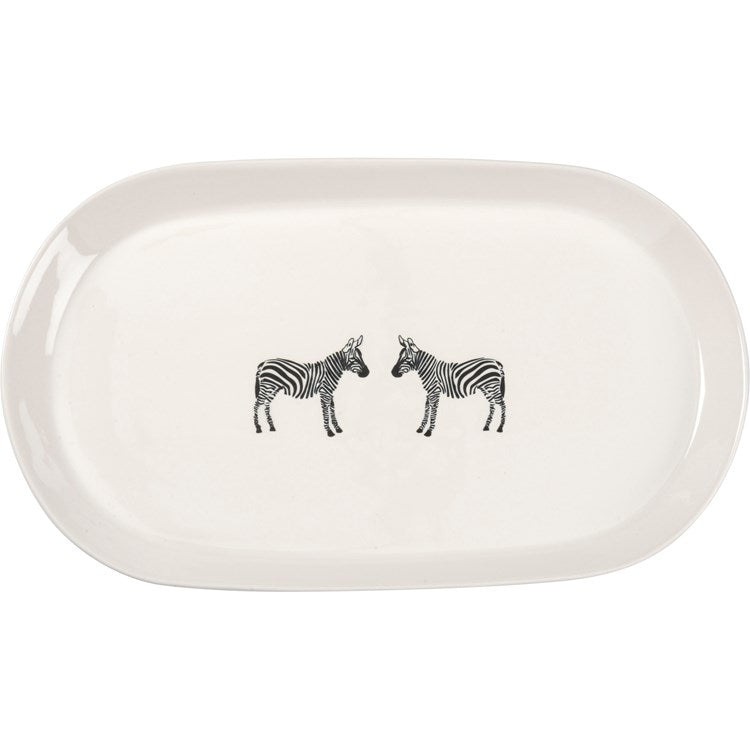 Zebra Oval Platter