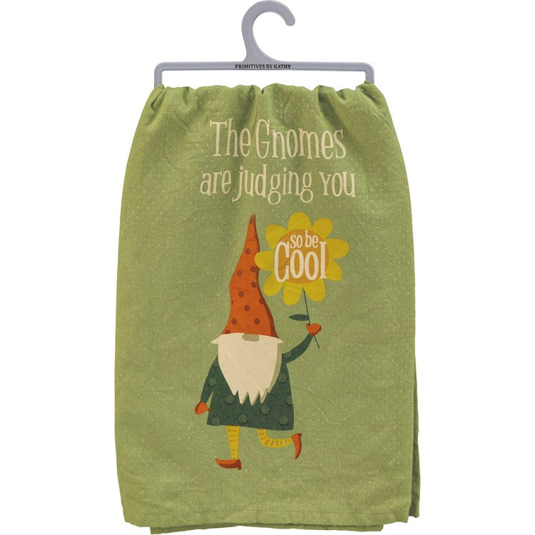 Gnomes Are Judging You So Be Cool Kitchen Towel