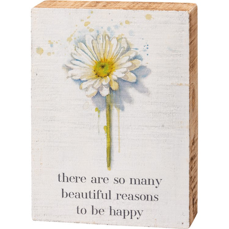 Beautiful Reasons To Be Happy Box Sign