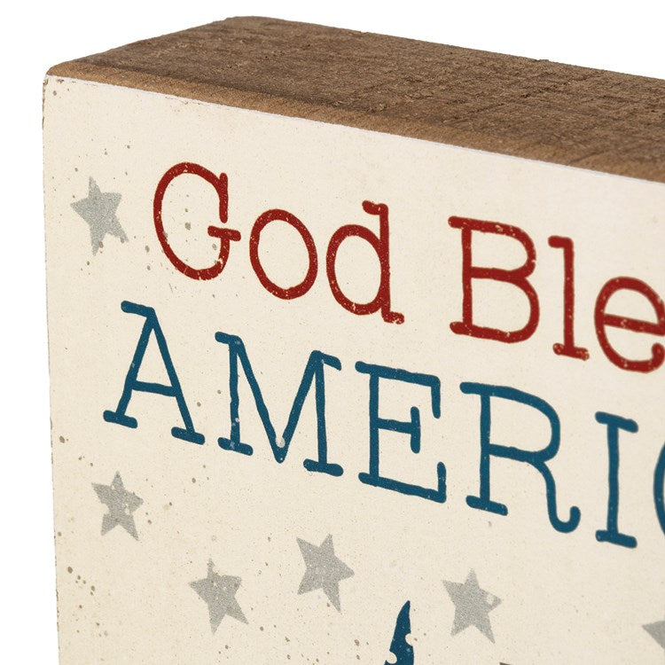 God Bless America Home Of The Brave Box Sign