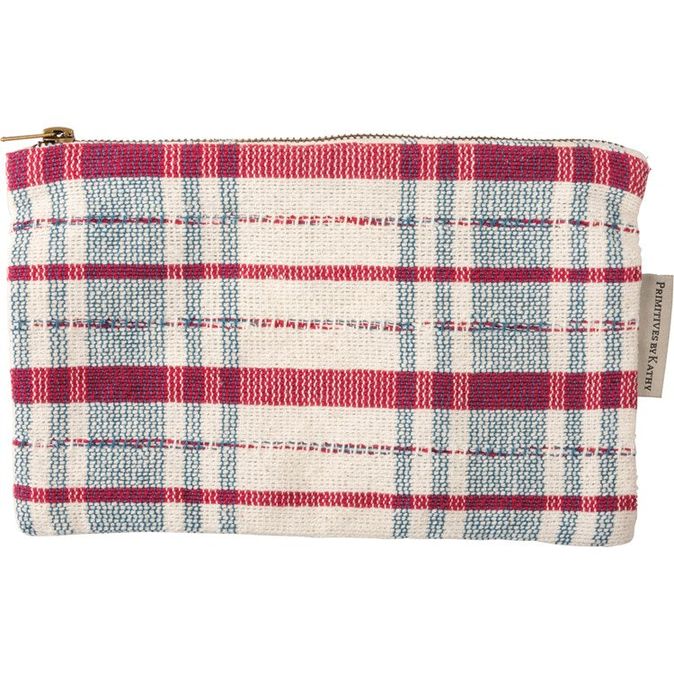 Pink Plaid Zipper Pouch