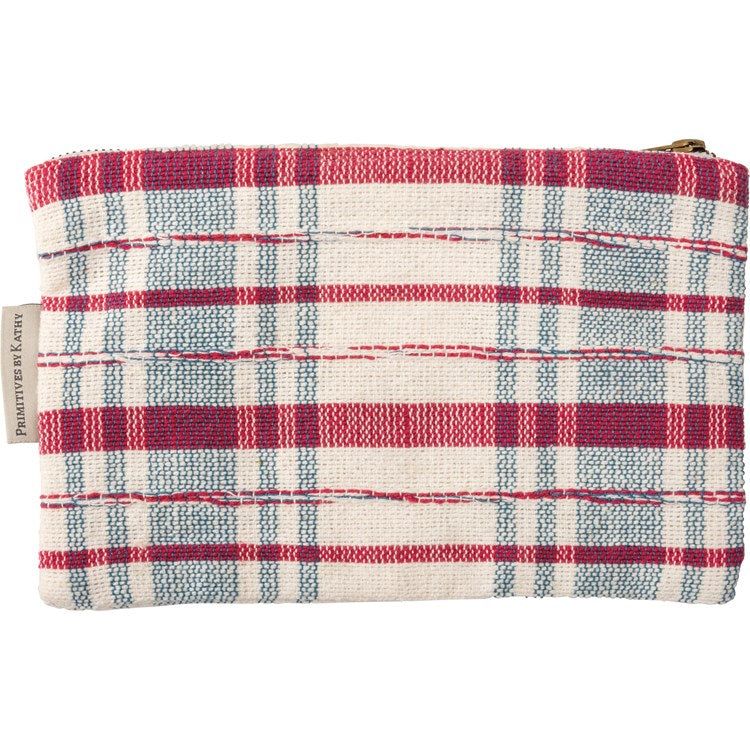 Pink Plaid Zipper Pouch