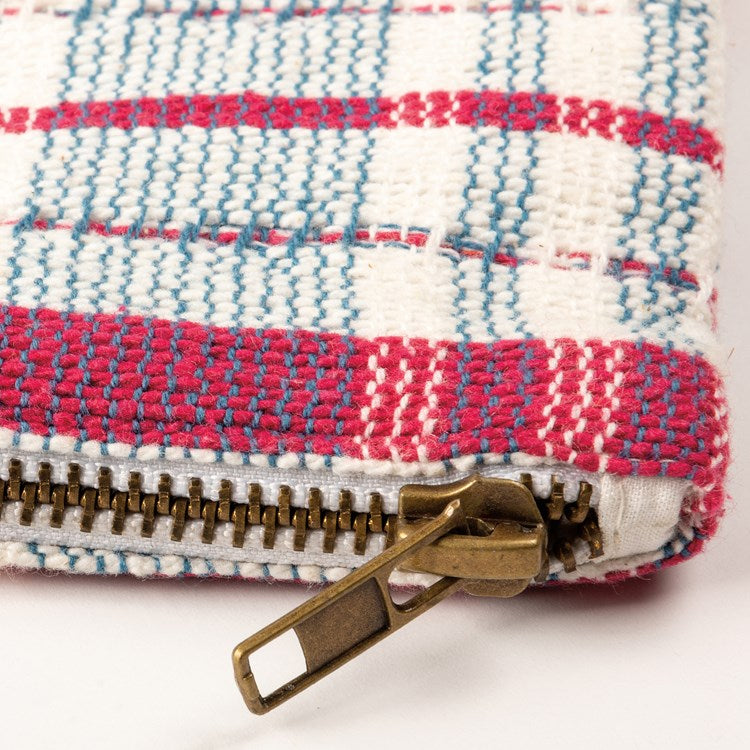 Pink Plaid Zipper Pouch