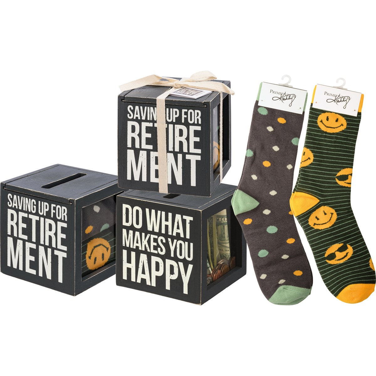 Saving Up For Retirement Bank And Socks Set