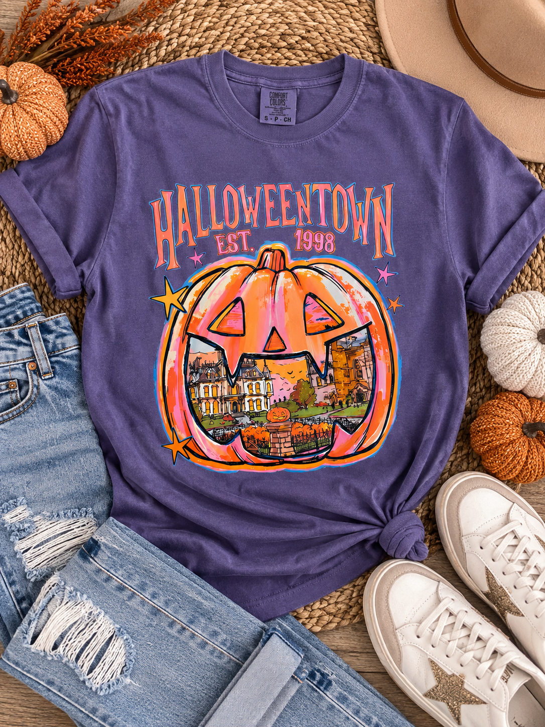 Halloweentown Pumpkin Tee - Grape