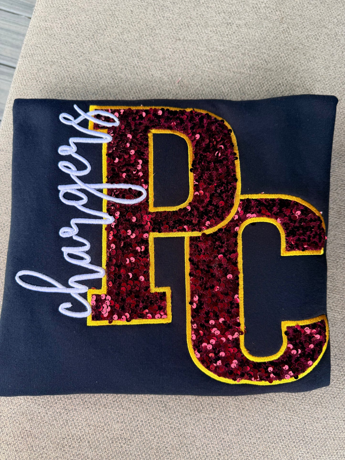 Chargers Sequin Embroidered Crewneck | The Sideline Standard
