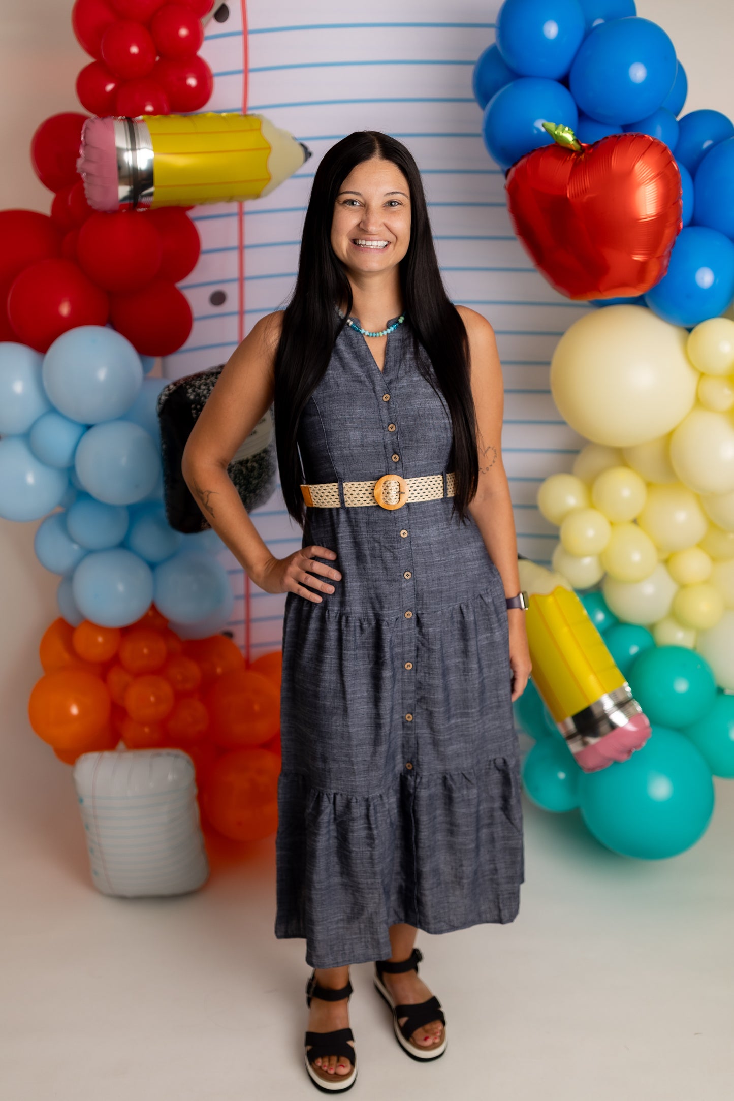 Button Down Belted Tiered Midi Dress | Sleeveless Linen Blend Dress