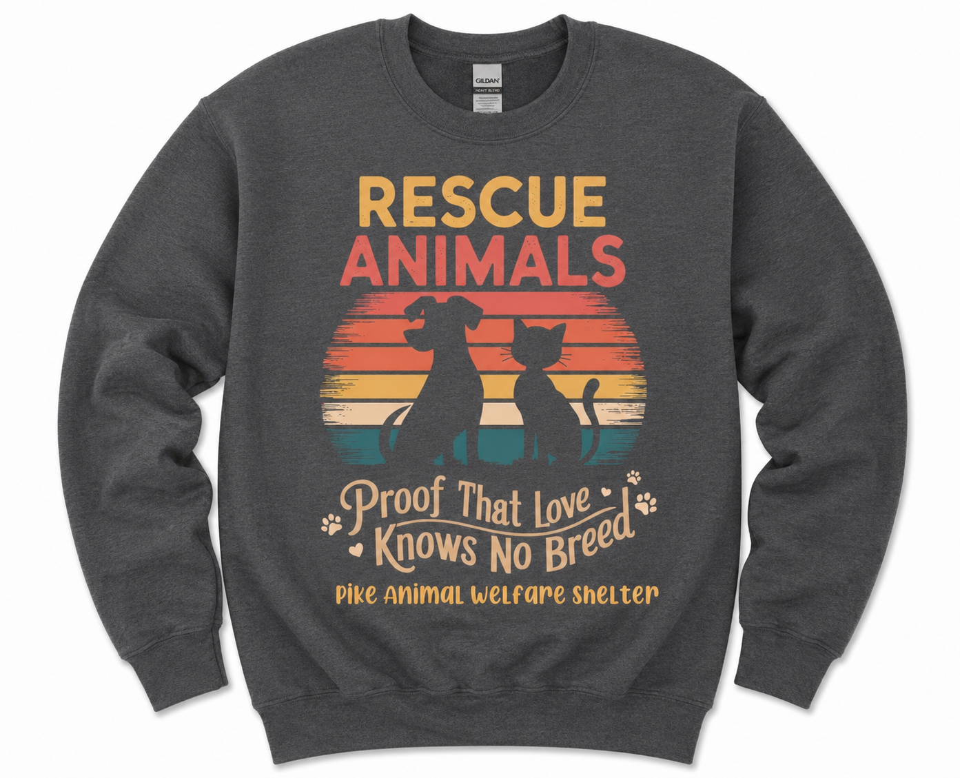 PAWS Rescue Animals Fundraiser T-Shirt & Crewneck