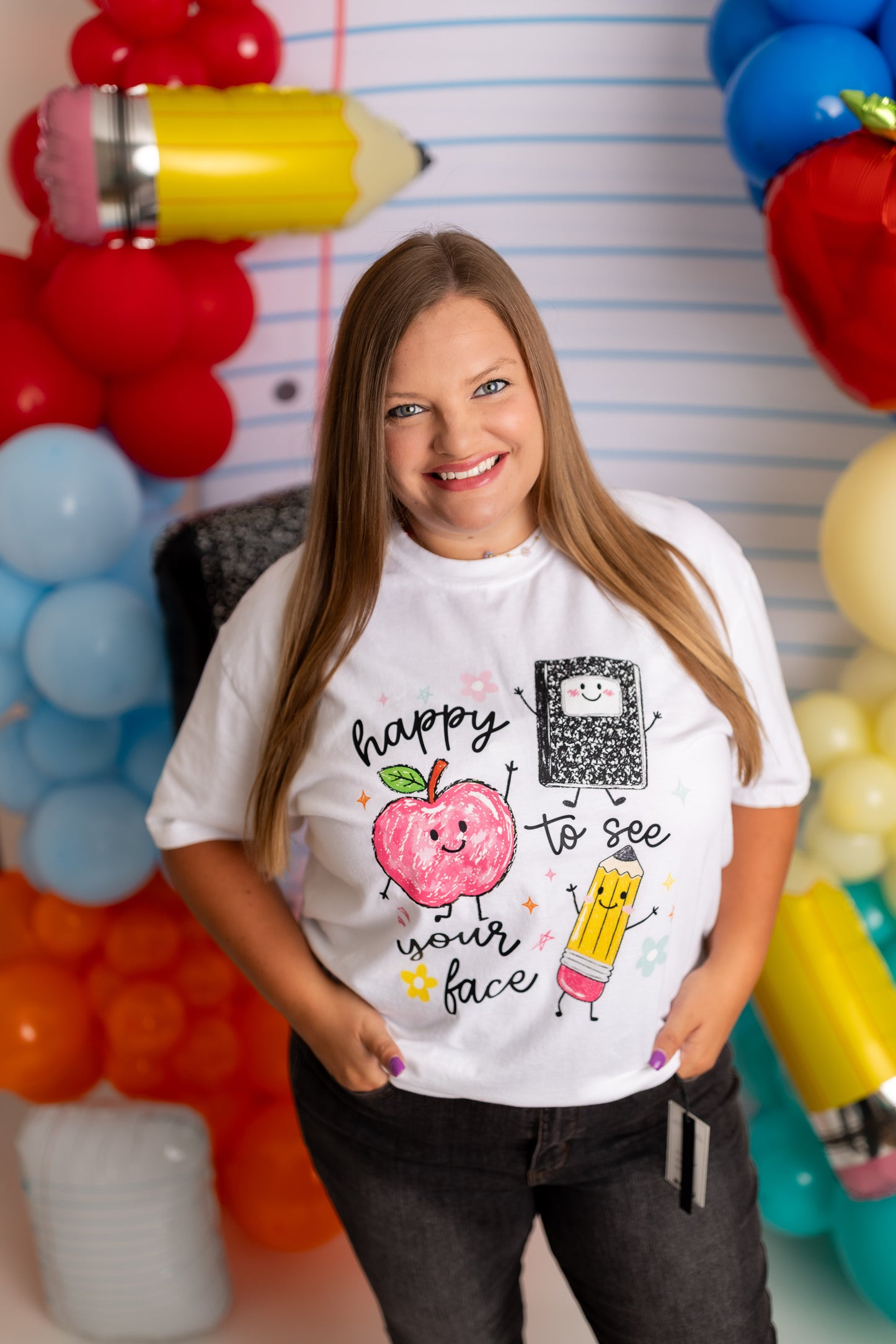 Happy to See Your Face Comfort Colors T-Shirt | Whimsical Back to School Teacher Tee