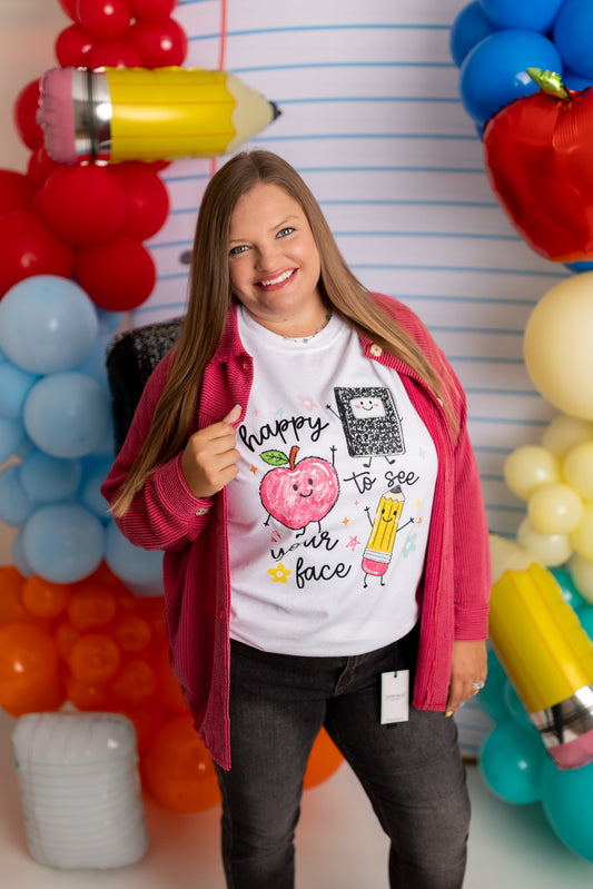 Wine Oversized Wavy Rib Button-Up Shirt Jacket