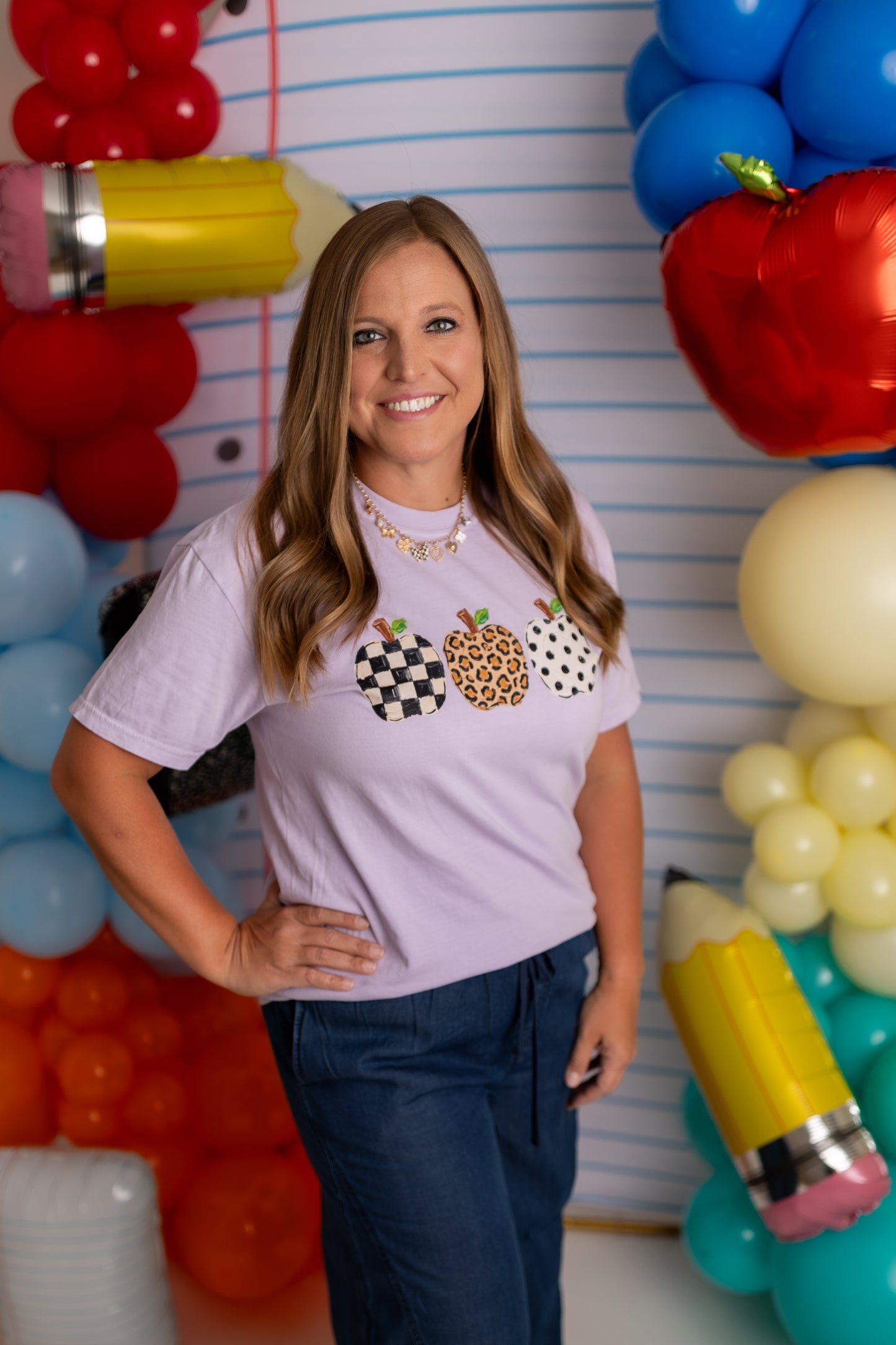 Patterned Teacher Pumpkins Graphic Tee