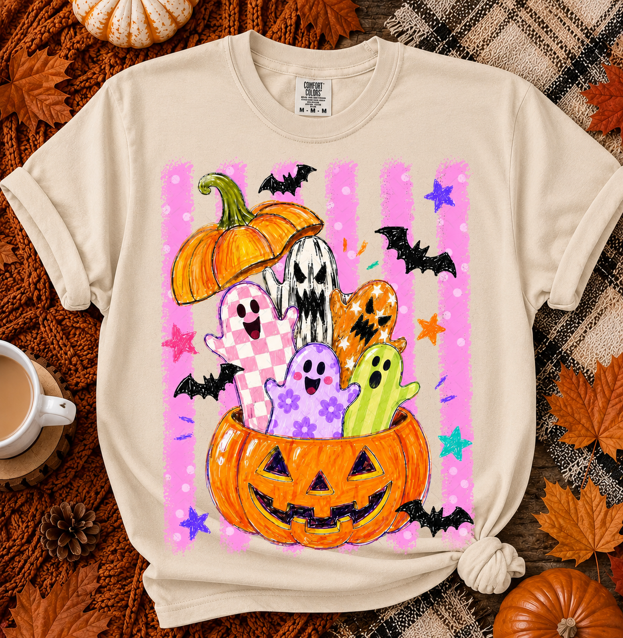 Ghost Jack-o'-Lantern Basket Graphic