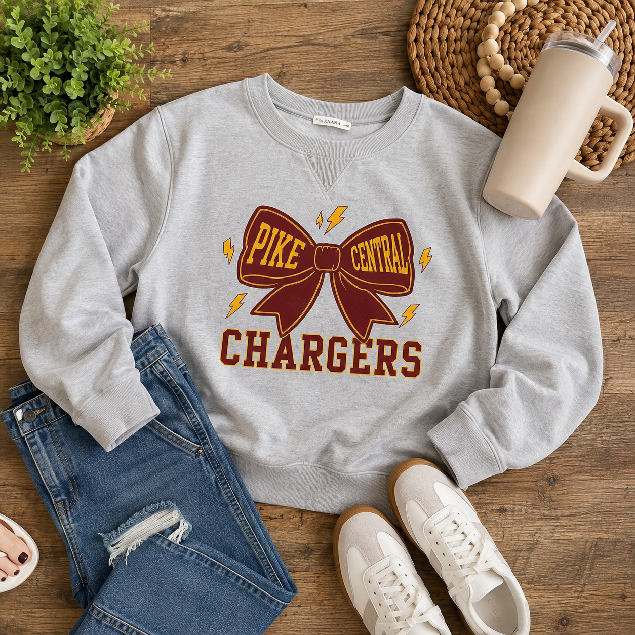 Pike Central Chargers Bow Crewneck Sweatshirt