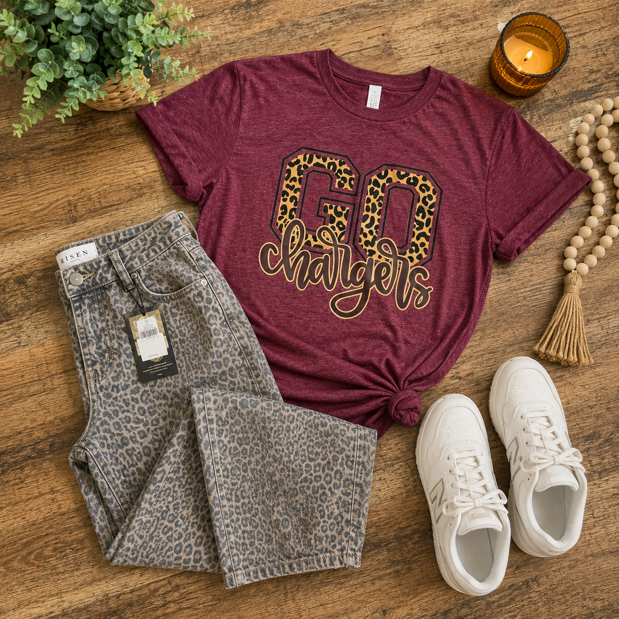 Go Chargers Leopard Print Graphic mockup