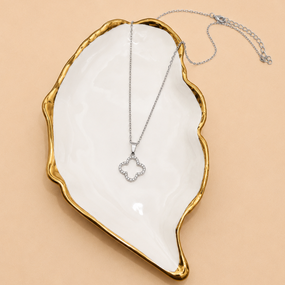 18K STAINLESS STEEL TARNISH FREE CLOVER NECKLACE