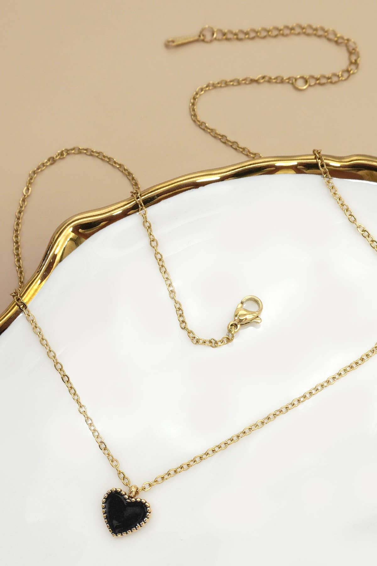 18K Stainless Steel Tarnish Free Heart Necklace