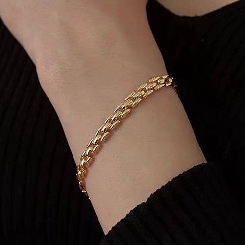 18K Gold Stainless Steel Cuban Link Bracelet | Tarnish Free Waterproof Chain Bracelet