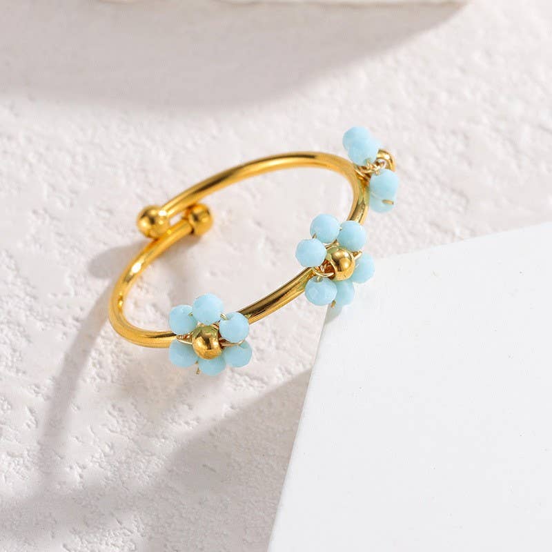 18K STAINLESS STEEL TARNISH FREE FLOWER RINGS | 40R122