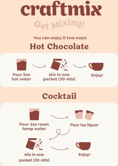 Cozy Hot Chocolate Mocktail/Cocktail Mixer - Single Packets