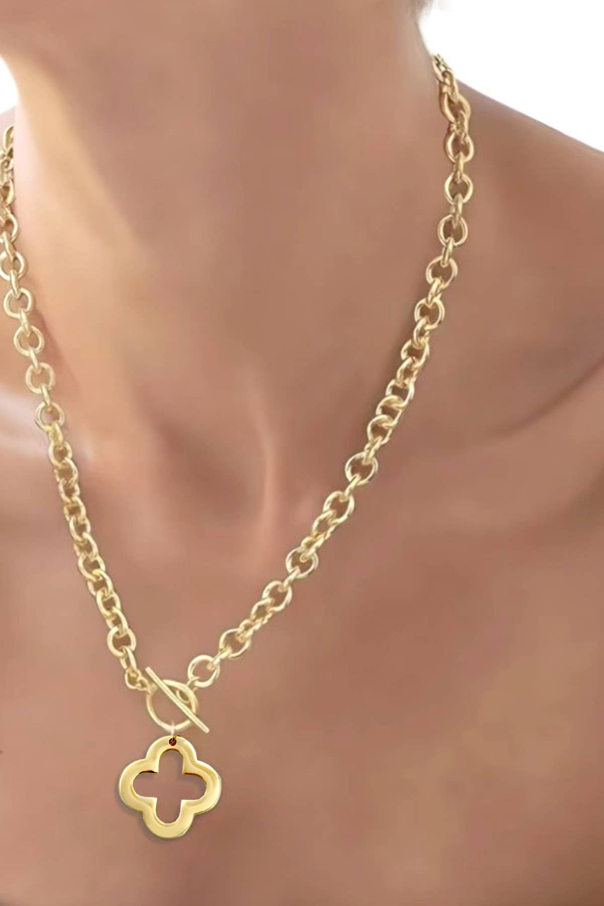 18K STAINLESS STEEL TARNISH FREE CLOVER NECKLACE