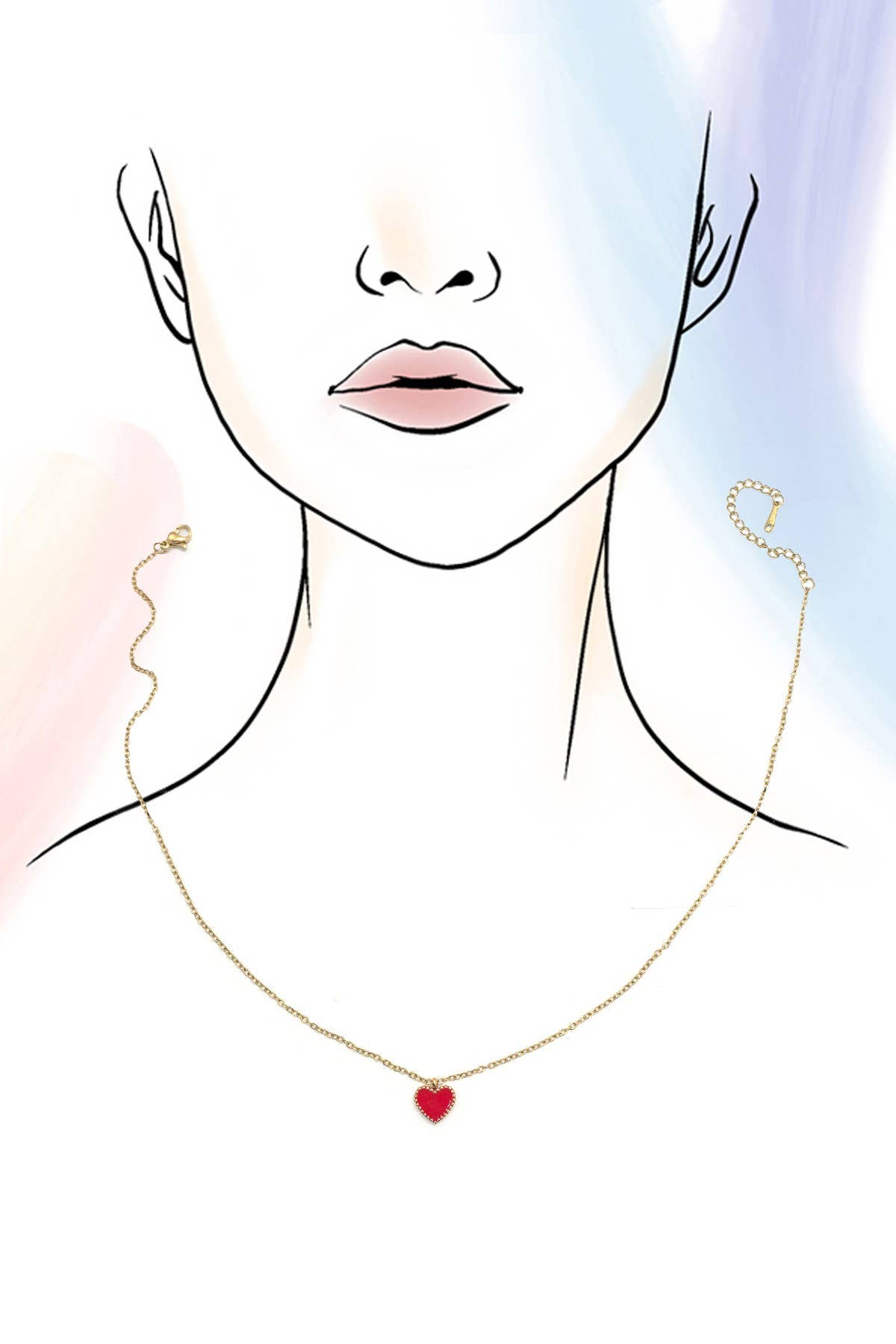 18K Stainless Steel Tarnish Free Heart Necklace