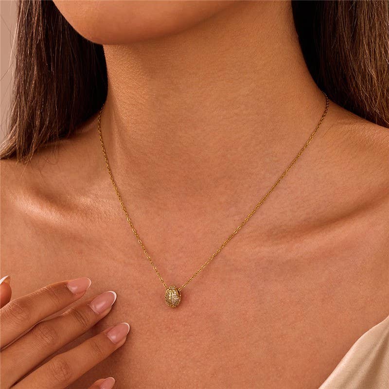 GAMEDAY CHARM STAINLESS STEEL NECKLACE