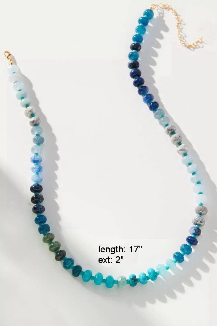 Natural Stone Semi-Precious Glass Mixed Necklace